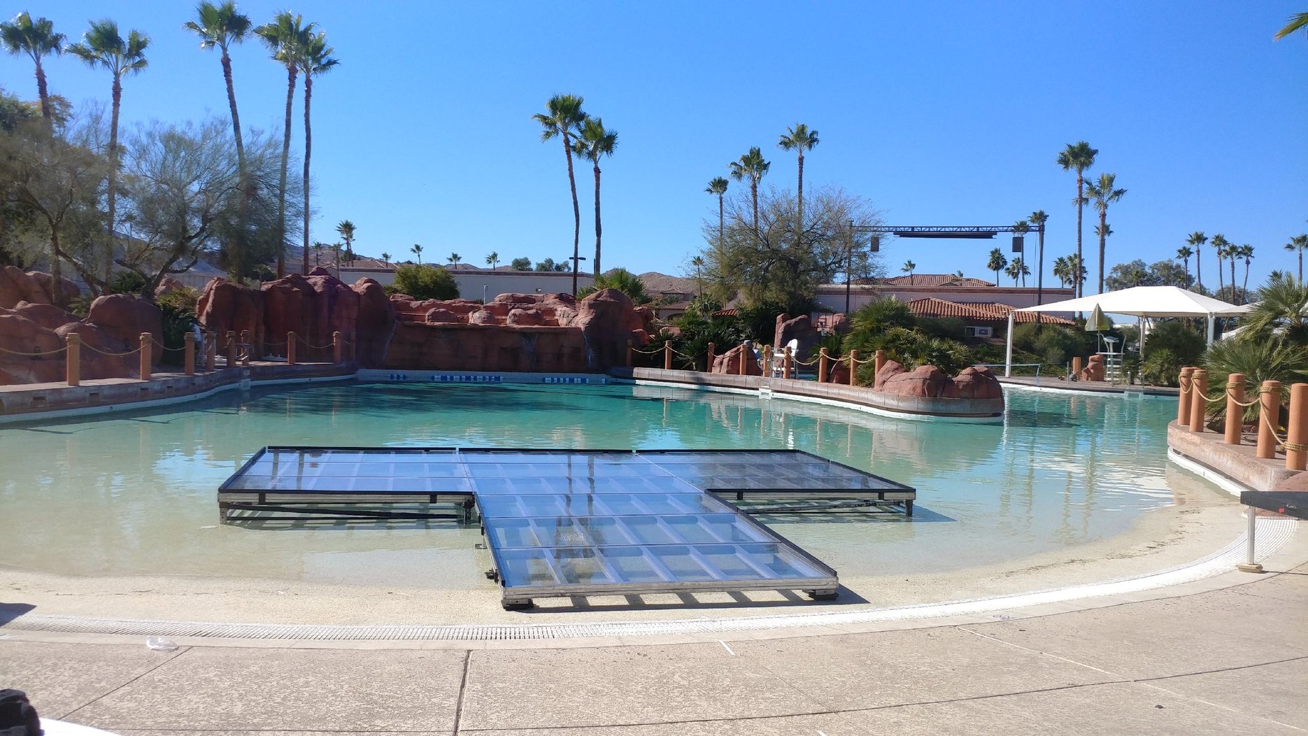 Clear Pool Cover Stage Rental